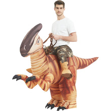 Load image into Gallery viewer, GOOSH Dinosaur Costume for Adults Halloween Costume Original Inflatable Dinosaur Blow Up Costumes for Halloween Holiday Party Cosplay Unisex
