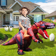 Load image into Gallery viewer, GOOSH Inflatable Dinosaur Costume Kids Halloween Blow up Costumes for Boys Girls Funny Riding T Rex Air Costume for Party Cosplay
