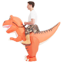 Load image into Gallery viewer, GOOSH Inflatable Dinosaur Costume for Adults Riding T Rex Air Blow up Funny Fancy Dress Halloween Party Cosplay Costume
