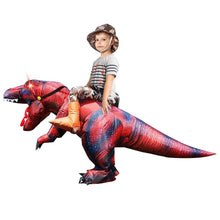 Load image into Gallery viewer, GOOSH Inflatable Dinosaur Costume Kids Halloween Blow up Costumes for Boys Girls Funny Riding T Rex Air Costume for Party Cosplay
