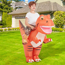 Load image into Gallery viewer, GOOSH Inflatable Dinosaur Costume Kids 48IN Halloween Blow up Costumes for Boys Girls Funny Riding T Rex Air Costume for Party Cosplay
