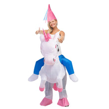 Load image into Gallery viewer, GOOSH Inflatable Unicorn Costume for Adult Halloween Costume Women Man Funny Blow up Costume for Halloween Party Cosplay
