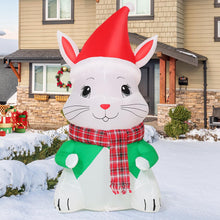 Load image into Gallery viewer, GOOSH 4.5 FT Christmas Inflatable Outdoor Decoration Blow Up Bunny Outdoor Christmas Yard Decoration Blow Up Outdoor Party Garden Yard
