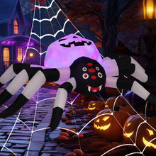 Load image into Gallery viewer, GOOSH 5FT Width Halloween Inflatables Outdoor Decorations Spider with Magic Light Broke Out from Window, Blow Up Yard Decorations with LED Lights for Party Yard Garden Lawn
