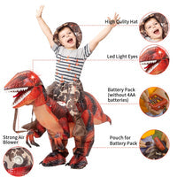 Load image into Gallery viewer, GOOSH Inflatable Costume for Adults and Children, Halloween Costumes Men Women Dinosaur Rider, Blow Up Costume for Unisex Godzilla Toy
