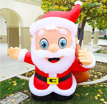 Load image into Gallery viewer, GOOSH 6.5 FT Santa Claus Christmas Inflatables Outdoor Decoration, Blow up Santa Decor with Big Bag, Built-in LED Lights for Garden Patio Lawn Home Indoor Holiday Party
