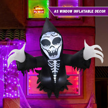 Load image into Gallery viewer, GOOSH 4.2 FT Halloween Inflatables Grim Reaper Broke Out from Window Outdoor Decorations Blow Up with Built-in LEDs for Halloween Party Indoor, Outdoor, Yard, Garden Decor
