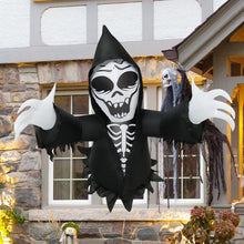 Load image into Gallery viewer, GOOSH 4.2 FT Halloween Inflatables Grim Reaper Broke Out from Window Outdoor Decorations Blow Up with Built-in LEDs for Halloween Party Indoor, Outdoor, Yard, Garden Decor
