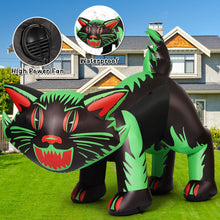 Load image into Gallery viewer, GOOSH 7 FT Halloween Inflatables Cat Outdoor Decorations Blow Up Yard Cat with Shakable Head with Built-in LEDs for Indoor Party Garden Lawn Decor
