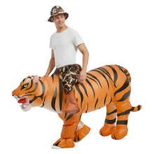 Load image into Gallery viewer, GOOSH Inflatable Tiger Costume for Adult Halloween Costume Women Man Funny Blow up Costume for Halloween Party Cosplay
