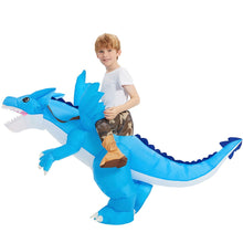 Load image into Gallery viewer, GOOSH Inflatable Dinosaur Costume Kids Halloween Blow up Costumes for Boys Girls Funny Riding Ice Dragon Air Costume for Party Cosplay
