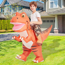 Load image into Gallery viewer, GOOSH Inflatable Dinosaur Costume Kids 48IN Halloween Blow up Costumes for Boys Girls Funny Riding T Rex Air Costume for Party Cosplay
