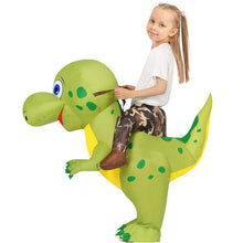 Load image into Gallery viewer, GOOSH Inflatable Green Dinosaur Costume for Kids Halloween Costume Party Cosplay Girl Boy 55inch
