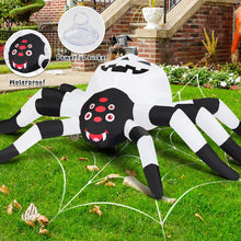 Load image into Gallery viewer, GOOSH 5FT Width Halloween Inflatables Outdoor Decorations Spider with Magic Light Broke Out from Window, Blow Up Yard Decorations with LED Lights for Party Yard Garden Lawn
