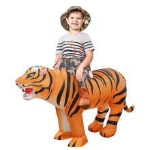 Load image into Gallery viewer, GOOSH Inflatable Tiger Costume for Kids Halloween Costumes Boys Girls Funny Blow up Costume for Halloween Party Cosplay
