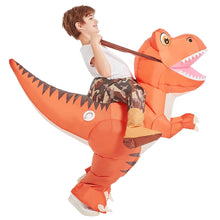 Load image into Gallery viewer, GOOSH Inflatable Dinosaur Costume Kids 48IN Halloween Blow up Costumes for Boys Girls Funny Riding T Rex Air Costume for Party Cosplay
