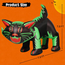 Load image into Gallery viewer, GOOSH 7 FT Halloween Inflatables Cat Outdoor Decorations Blow Up Yard Cat with Shakable Head with Built-in LEDs for Indoor Party Garden Lawn Decor
