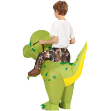 Load image into Gallery viewer, GOOSH Inflatable Green Dinosaur Costume for Kids Halloween Costume Party Cosplay Girl Boy 55inch
