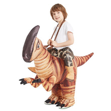 Load image into Gallery viewer, GOOSH Dinosaur Costume for Kids Halloween Costume Original Inflatable Dinosaur Blow Up Costumes for Halloween Holiday Party Cosplay Unisex 48INCH
