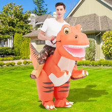 Load image into Gallery viewer, GOOSH Inflatable Dinosaur Costume for Adults Riding T Rex Air Blow up Funny Fancy Dress Halloween Party Cosplay Costume
