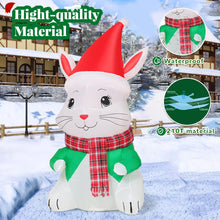 Load image into Gallery viewer, GOOSH 4.5 FT Christmas Inflatable Outdoor Decoration Blow Up Bunny Outdoor Christmas Yard Decoration Blow Up Outdoor Party Garden Yard
