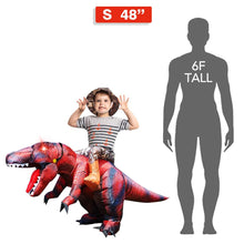 Load image into Gallery viewer, GOOSH Inflatable Dinosaur Costume Kids Halloween Blow up Costumes for Boys Girls Funny Riding T Rex Air Costume for Party Cosplay
