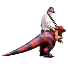 Load image into Gallery viewer, GOOSH Inflatable Dinosaur Costume Adults Halloween Blow up Costumes for Men Women Riding T Rex Air Costume for Party Cosplay
