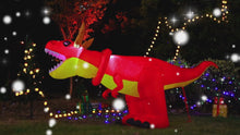 Load and play video in Gallery viewer, Goosh 6 FT Christmas Inflatables Outdoor Decorations Blow Up Antlers Dinosaur Inflatable with Built-in LEDs for Christmas Indoor Outdoor Yard Lawn Garden Decorations
