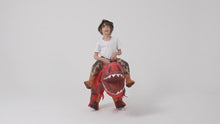 Load and play video in Gallery viewer, GOOSH Inflatable Dinosaur Costume for Kids Riding T Rex Funny Blow Up Boys Girls Costume for Halloween Fancy Party Cosplay
