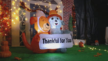 Load and play video in Gallery viewer, Goosh 4.3 FT Thanksgiving Inflatable Dog Blow Up Yard Decorations for Fall Outdoor Garden Lawn Decor
