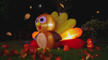 Load and play video in Gallery viewer, Goosh 6.7 FT Long Thanksgiving Inflatables Turkey Baby with Built-in LEDs Blow Up Yard Decoration for Holiday Party Indoor Outdoor Garden Lawn
