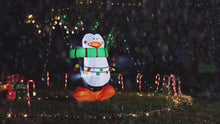 Load and play video in Gallery viewer, GOOSH 4.2 FT Height Christmas Inflatables Outdoor Penguin Wearing Green Scarf, Blow Up Yard Decoration Clearance with LED Lights Built-in for Holiday/Christmas/Party/Yard/Garden
