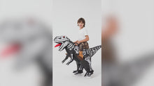 Load and play video in Gallery viewer, GOOSH Inflatable Dinosaur Costume Kids Ride-on Inflatables Blow Up Dino Costume Skeleton Funny Dress for Halloween Party
