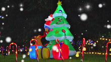 Load and play video in Gallery viewer, GOOSH 7FT Inflatables Lighted Christmas Tree, Dog Chasing Santa Claus, Blow Up Cute Funny Indoor Outdoor Xmas Decor Lawn Yard Garden Decorations
