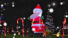 Load and play video in Gallery viewer, GOOSH 5 FT Christmas Inflatable Outdoor Smiley Santa Claus, Blow Up Yard Decoration Clearance with LED Lights Built-in for Holiday/Party/Xmas/Yard/Garden
