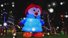 Load and play video in Gallery viewer, GOOSH 6 FT Height Christmas Inflatables Outdoor Down-Filled Coat Penguin, Blow Up Yard Decoration Clearance with LED Lights Built-in for Holiday/Christmas/Party/Yard/Garden
