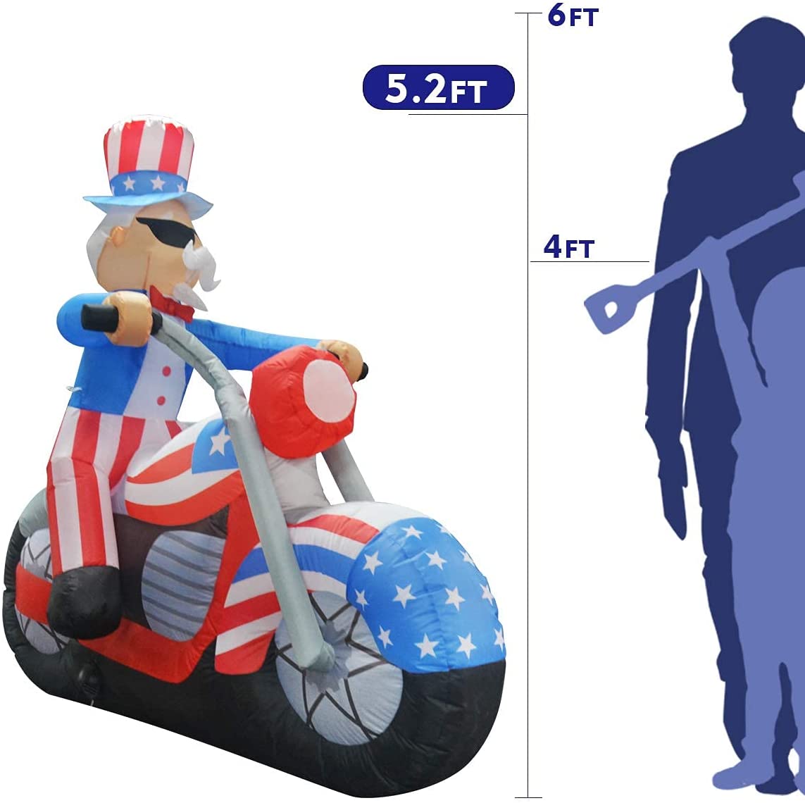 6 FT Long Patriotic hot Independence Day Inflatable Uncle Sam